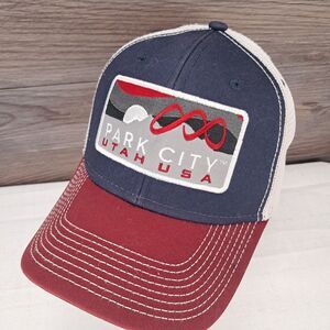 Park City Utah Mile High Hat Cap Mesh Snapback Navy White Unisex OS